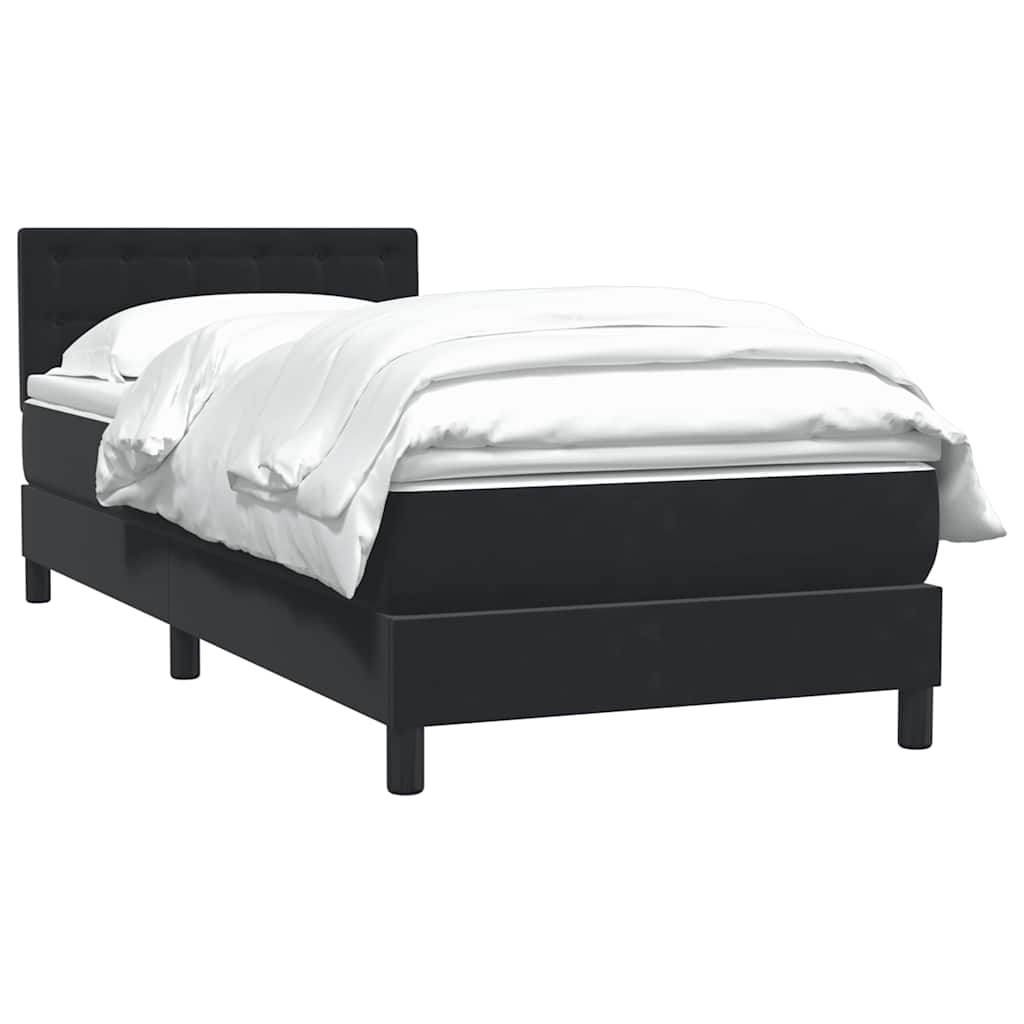 Boxspringbett mit Matratze Schwarz 80x210 cm Samt
