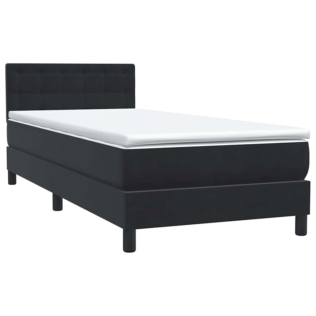 Boxspringbett mit Matratze Schwarz 80x210 cm Samt