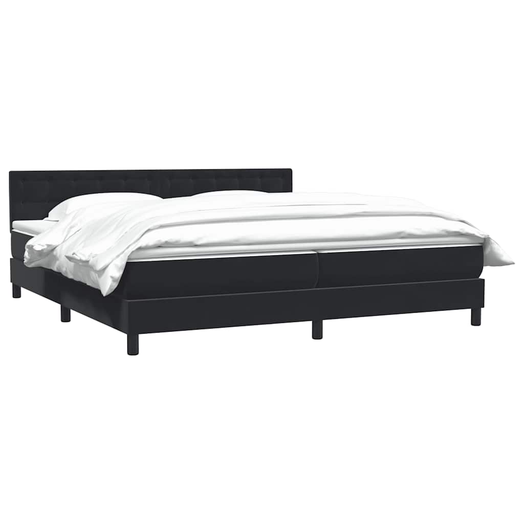 Boxspringbett mit Matratze Schwarz 200x210 cm Samt