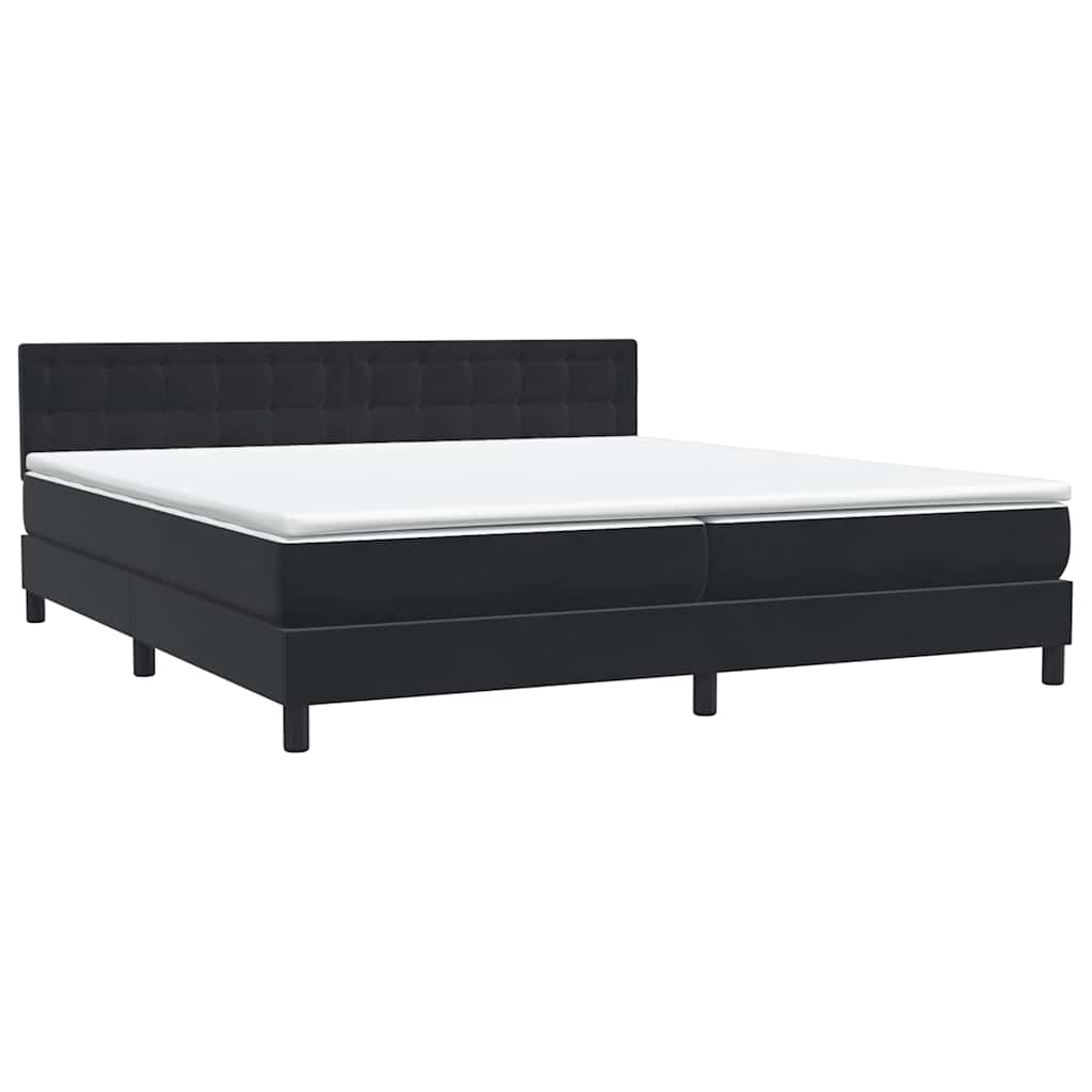 Boxspringbett mit Matratze Schwarz 200x210 cm Samt
