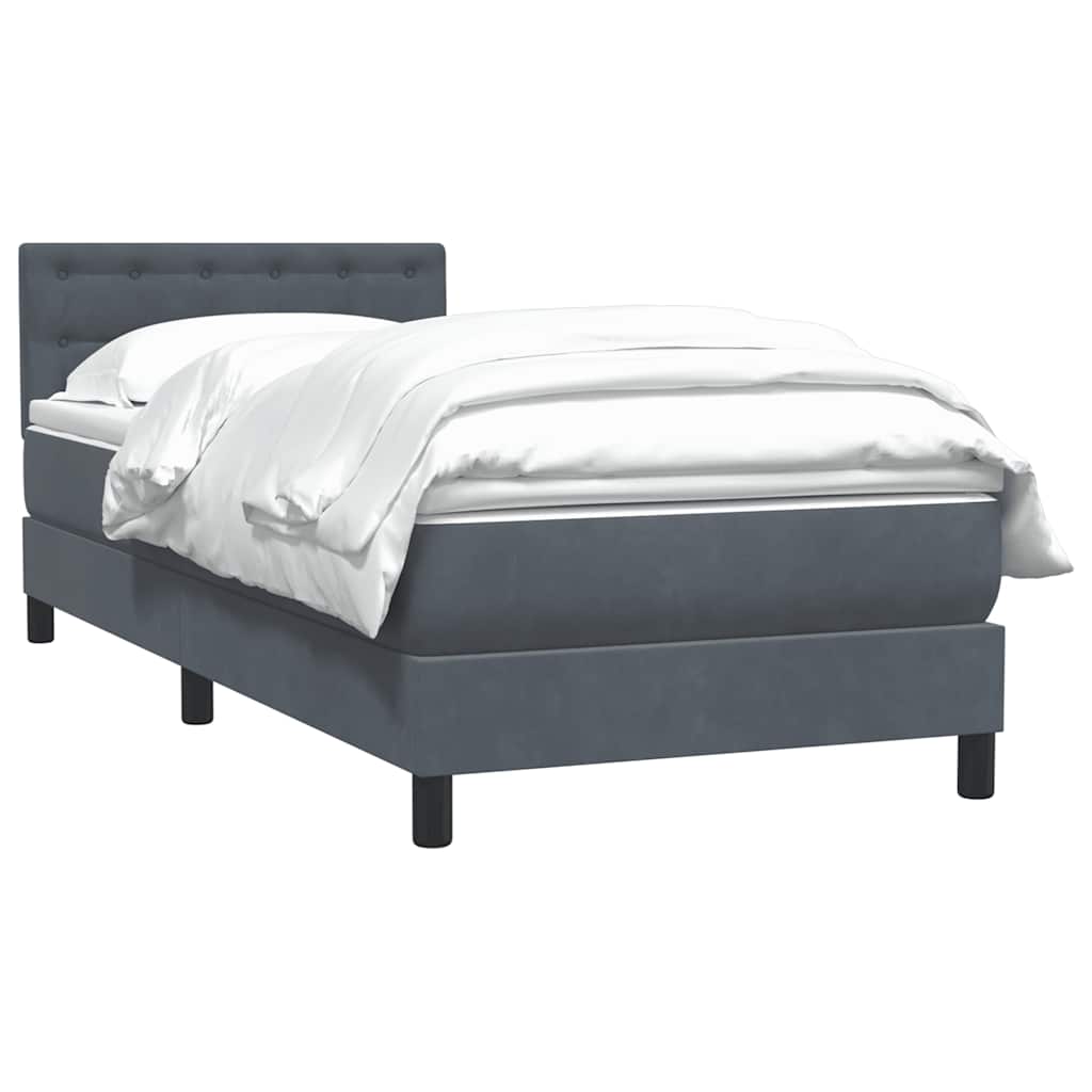 Boxspringbett mit Matratze Dunkelgrau 100x220 cm Samt