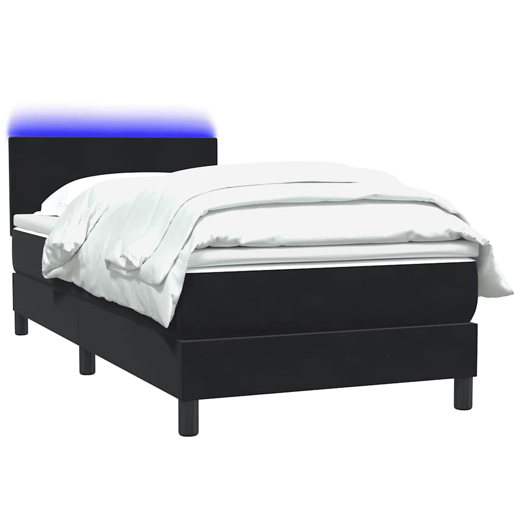 Boxspringbett mit Matratze Schwarz 80x210 cm Samt