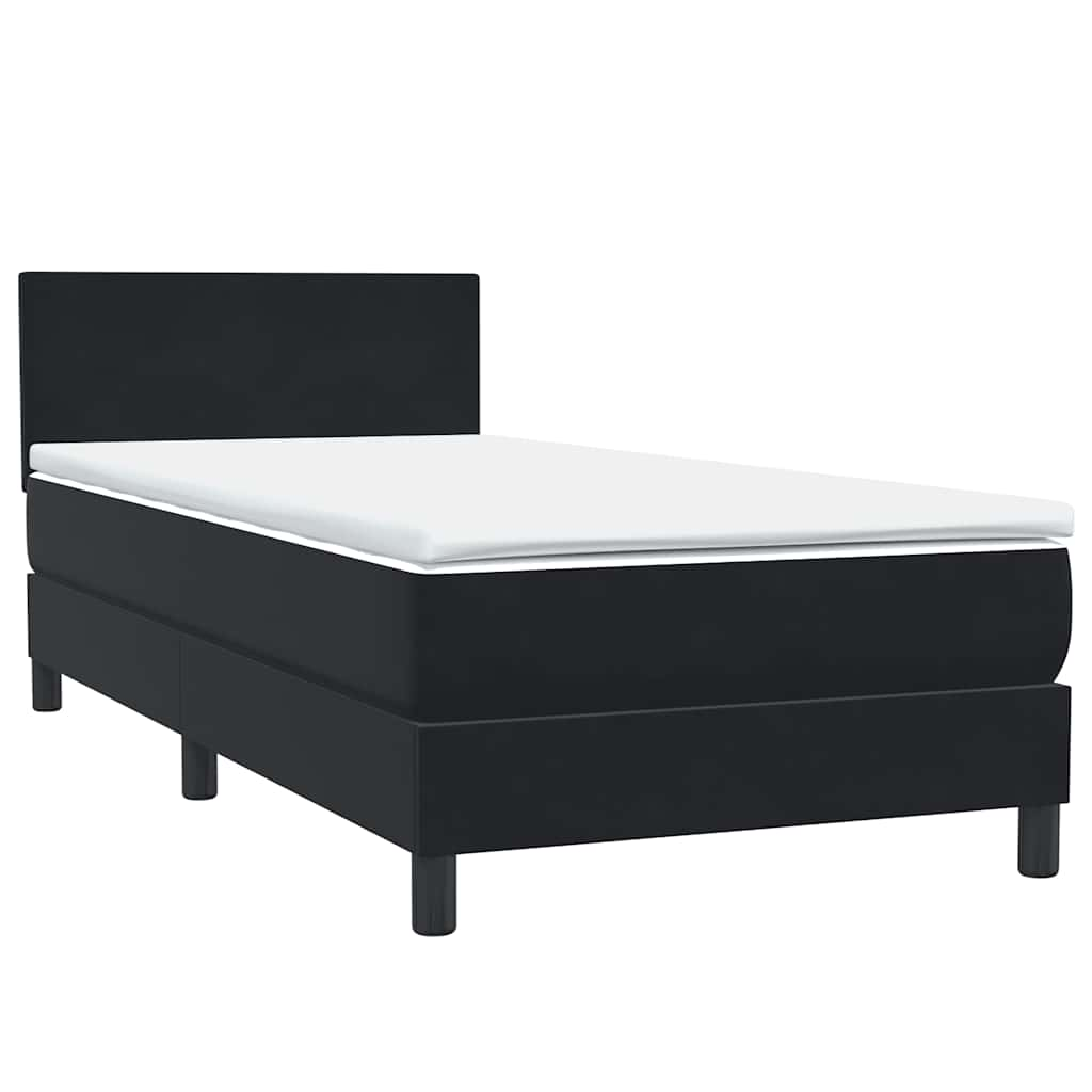 Boxspringbett mit Matratze Schwarz 80x210 cm Samt