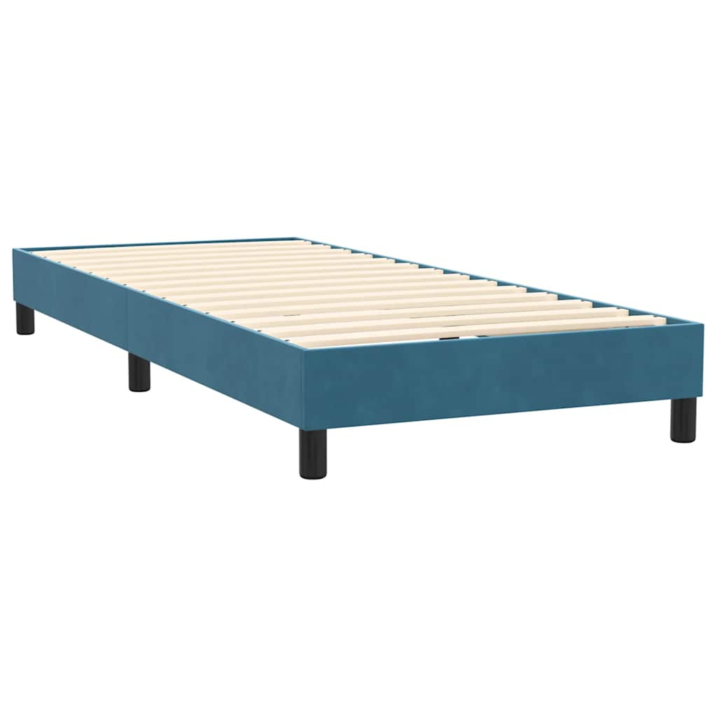 Boxspringbett mit Matratze Dunkelblau 80x210 cm Samt