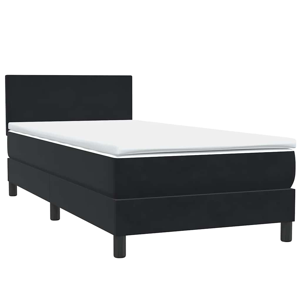 Boxspringbett mit Matratze Schwarz 90x210 cm Samt