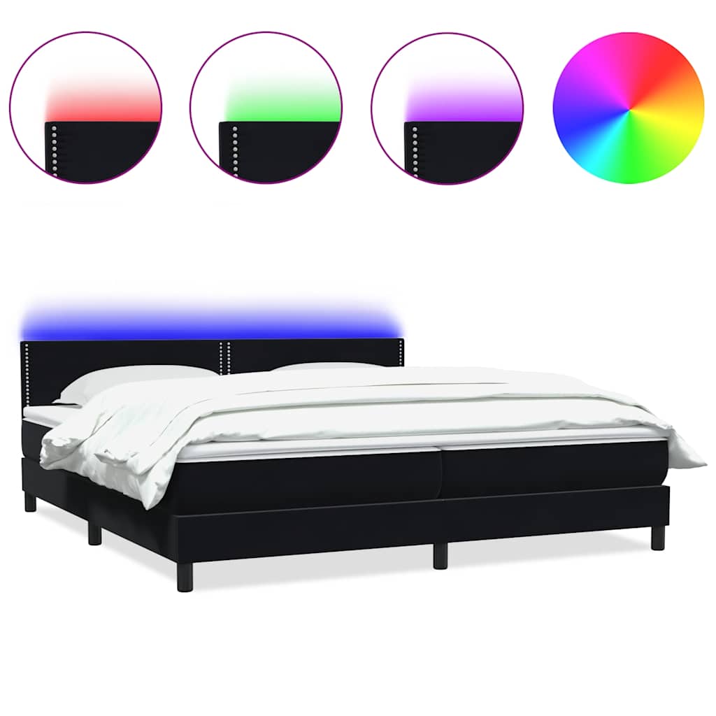 Boxspringbett mit Matratze Schwarz 200x210 cm Samt