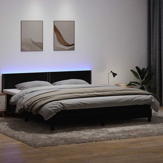 Boxspringbett mit Matratze Schwarz 200x210 cm Samt