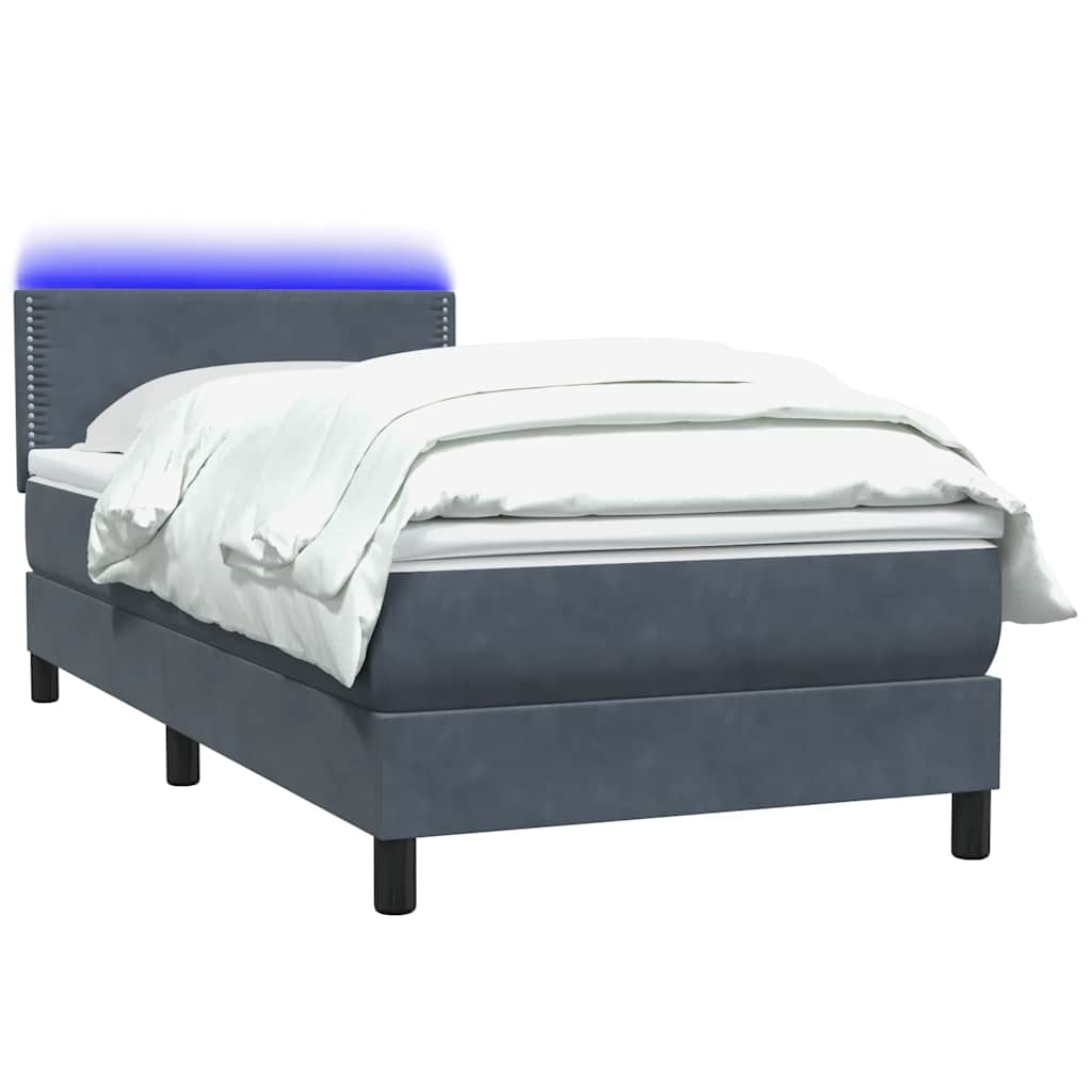 Boxspringbett mit Matratze Dunkelgrau 100x220 cm Samt