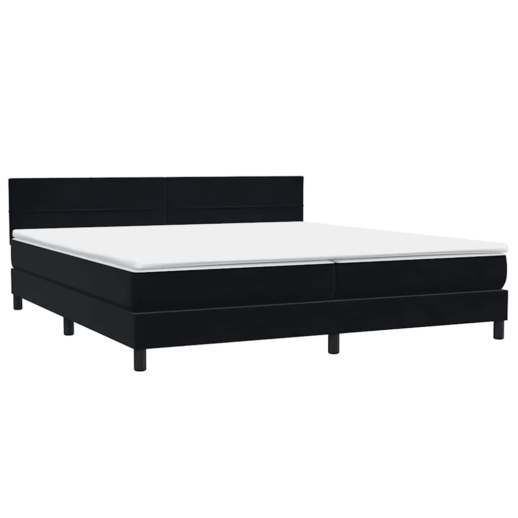 Boxspringbett mit Matratze Schwarz 200x210 cm Samt