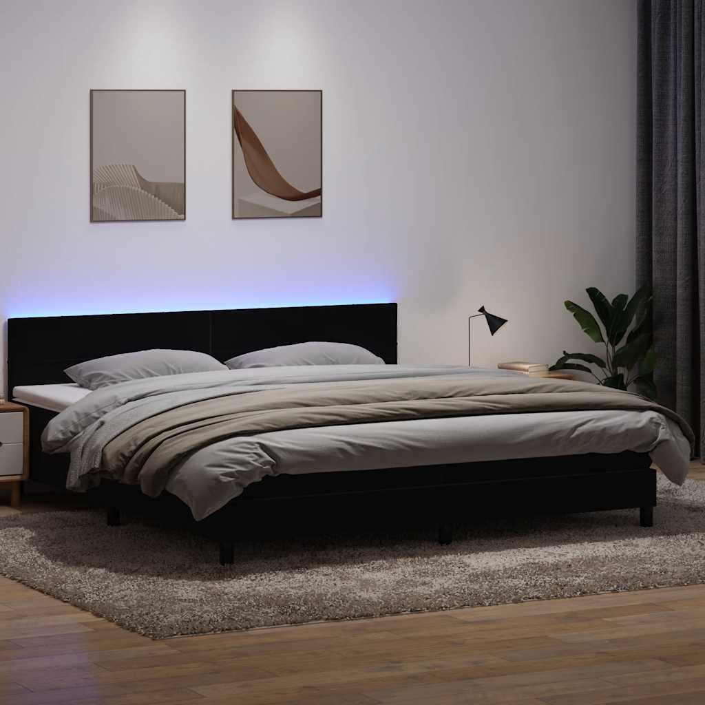 Boxspringbett mit Matratze Schwarz 200x210 cm Samt