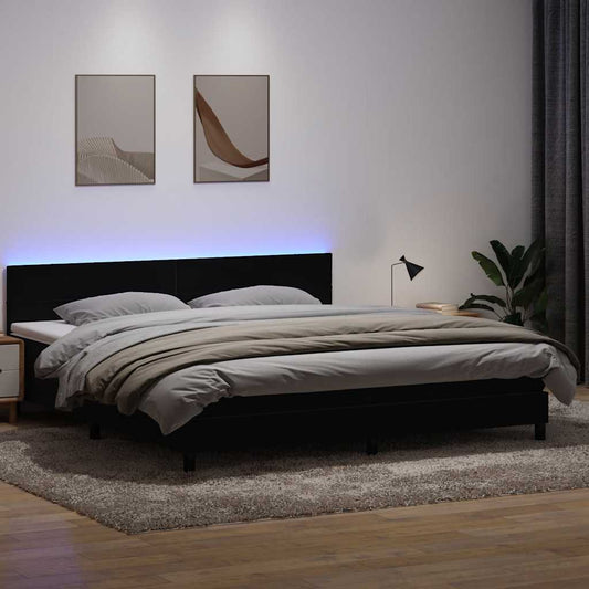 Boxspringbett mit Matratze Schwarz 200x210 cm Samt