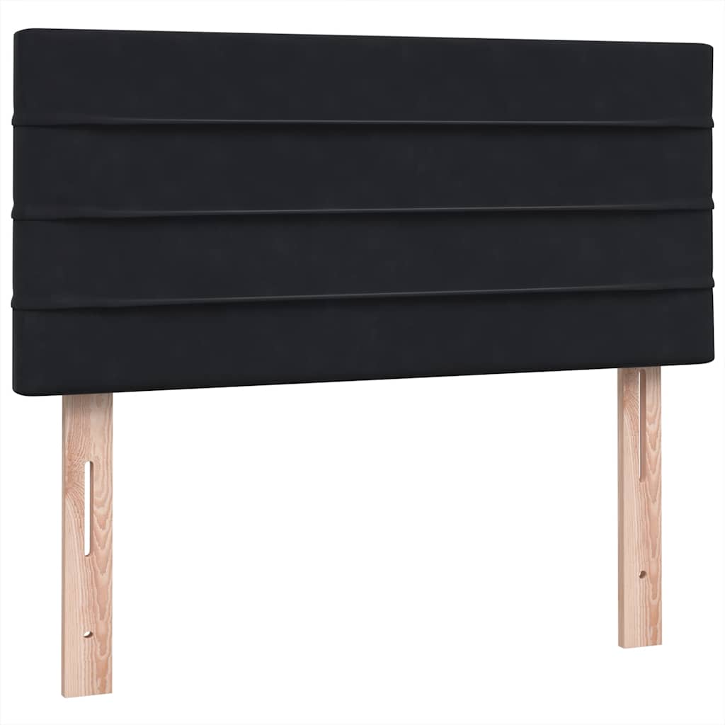 Boxspringbett mit Matratze Schwarz 80x210 cm Samt