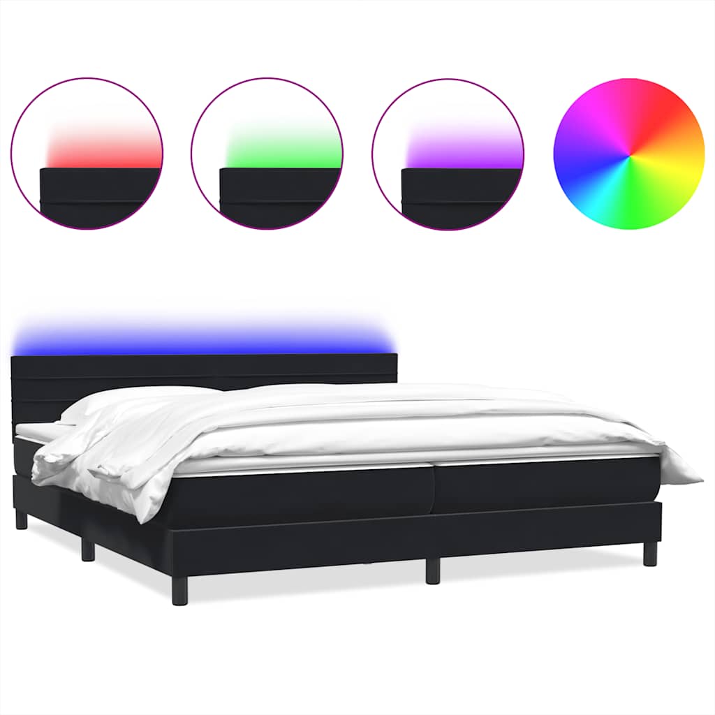 Boxspringbett mit Matratze Schwarz 200x210 cm Samt