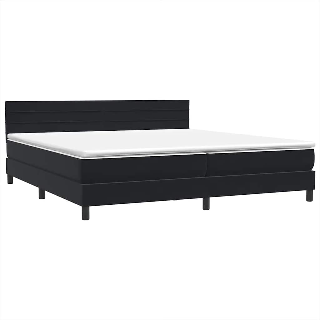 Boxspringbett mit Matratze Schwarz 200x210 cm Samt