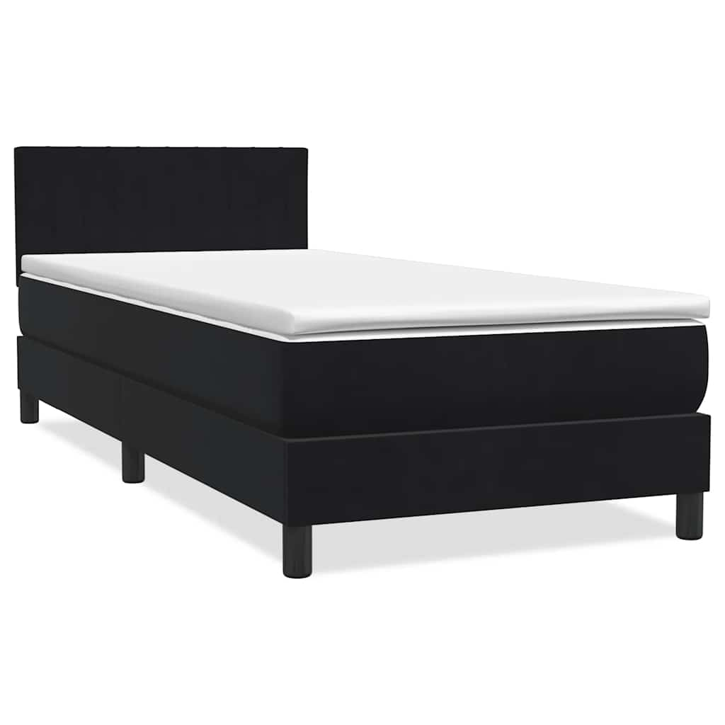 Boxspringbett mit Matratze Schwarz 80x210 cm Samt