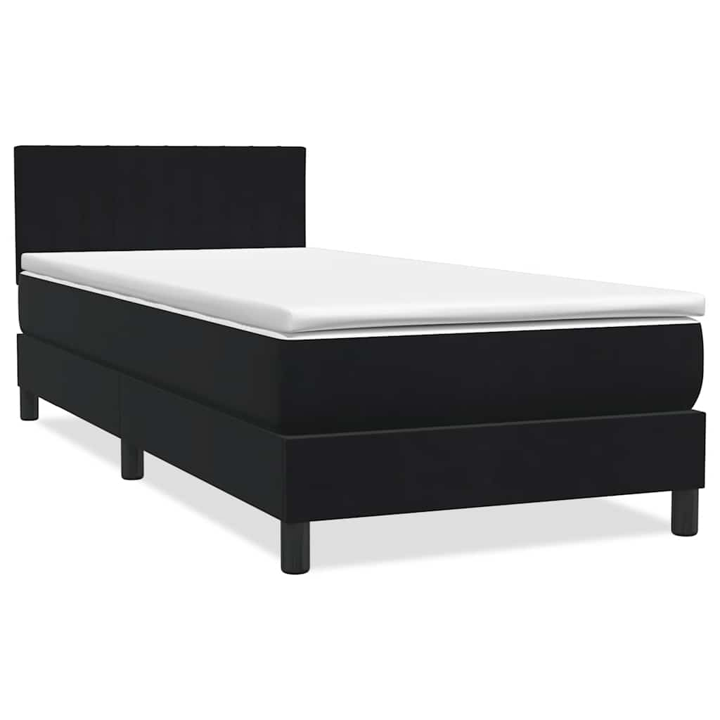 Boxspringbett mit Matratze Schwarz 90x210 cm Samt