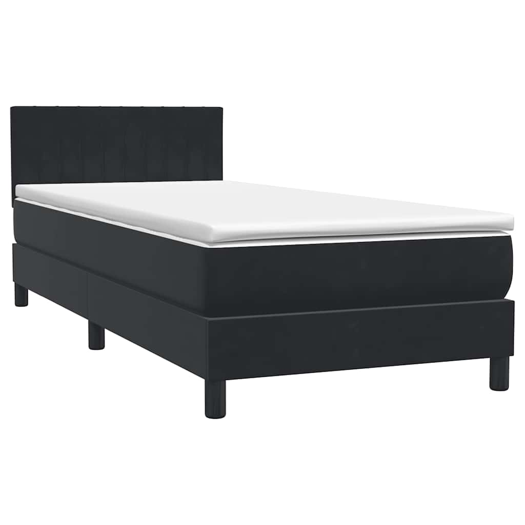 Boxspringbett mit Matratze Schwarz 90x210 cm Samt