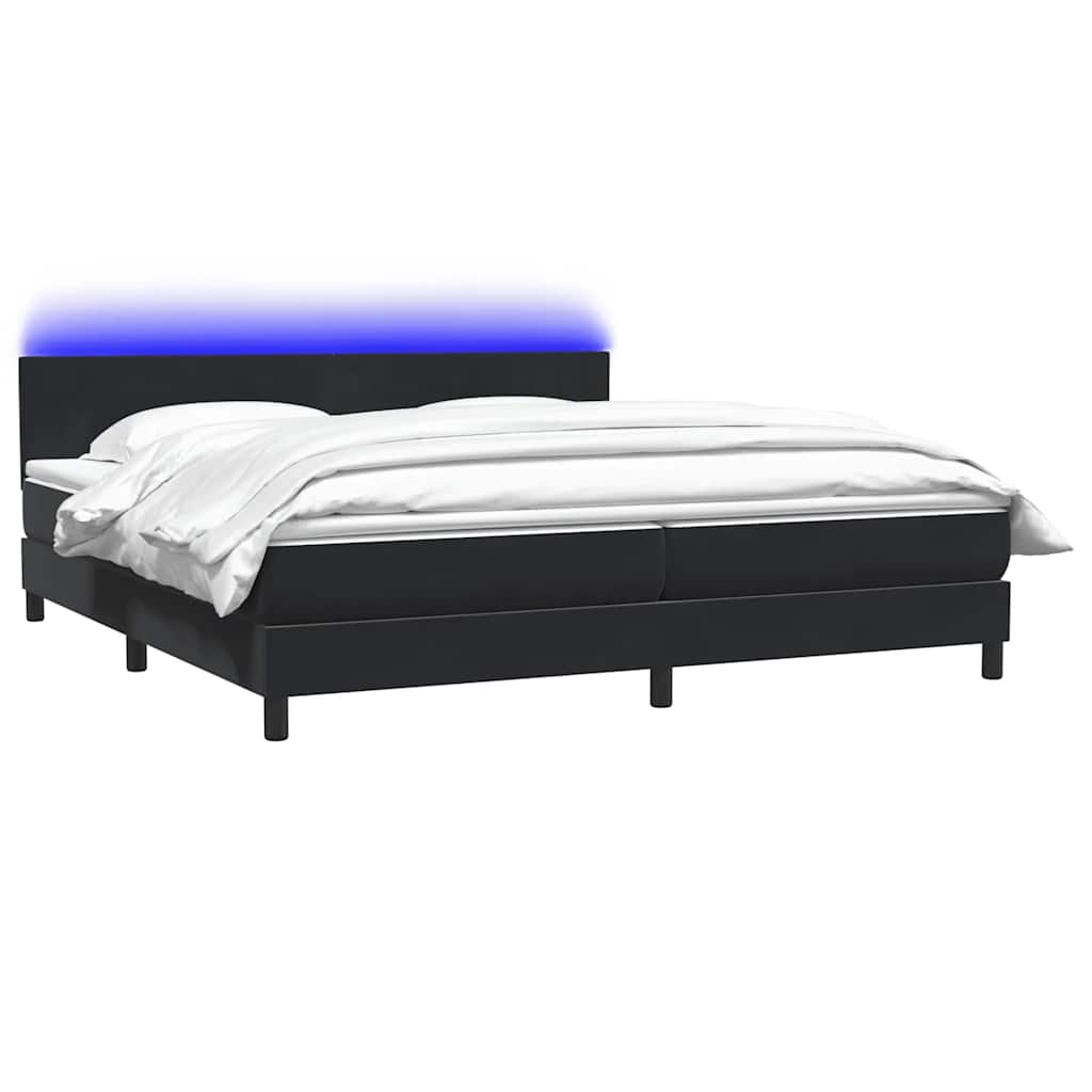 Boxspringbett mit Matratze Schwarz 200x210 cm Samt