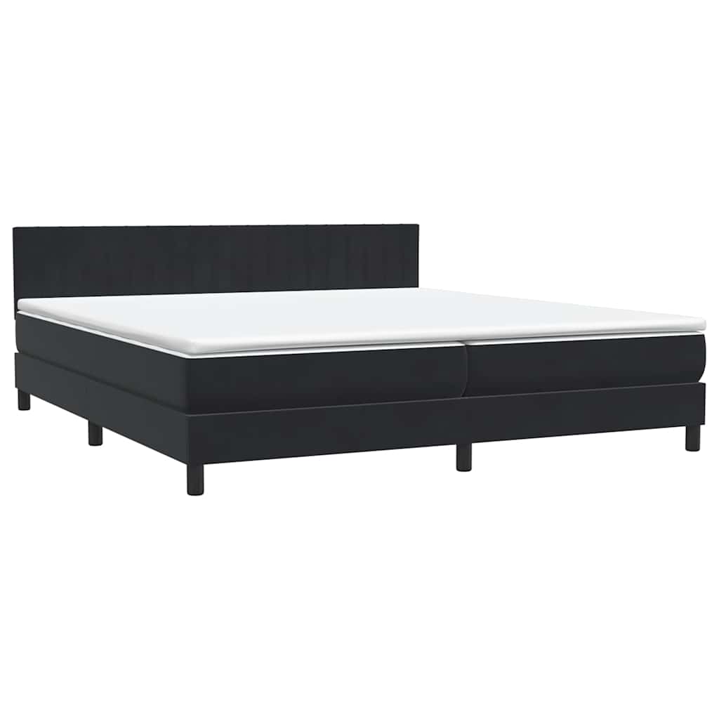 Boxspringbett mit Matratze Schwarz 200x210 cm Samt