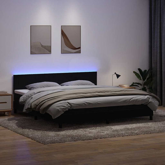 Boxspringbett mit Matratze Schwarz 200x210 cm Samt