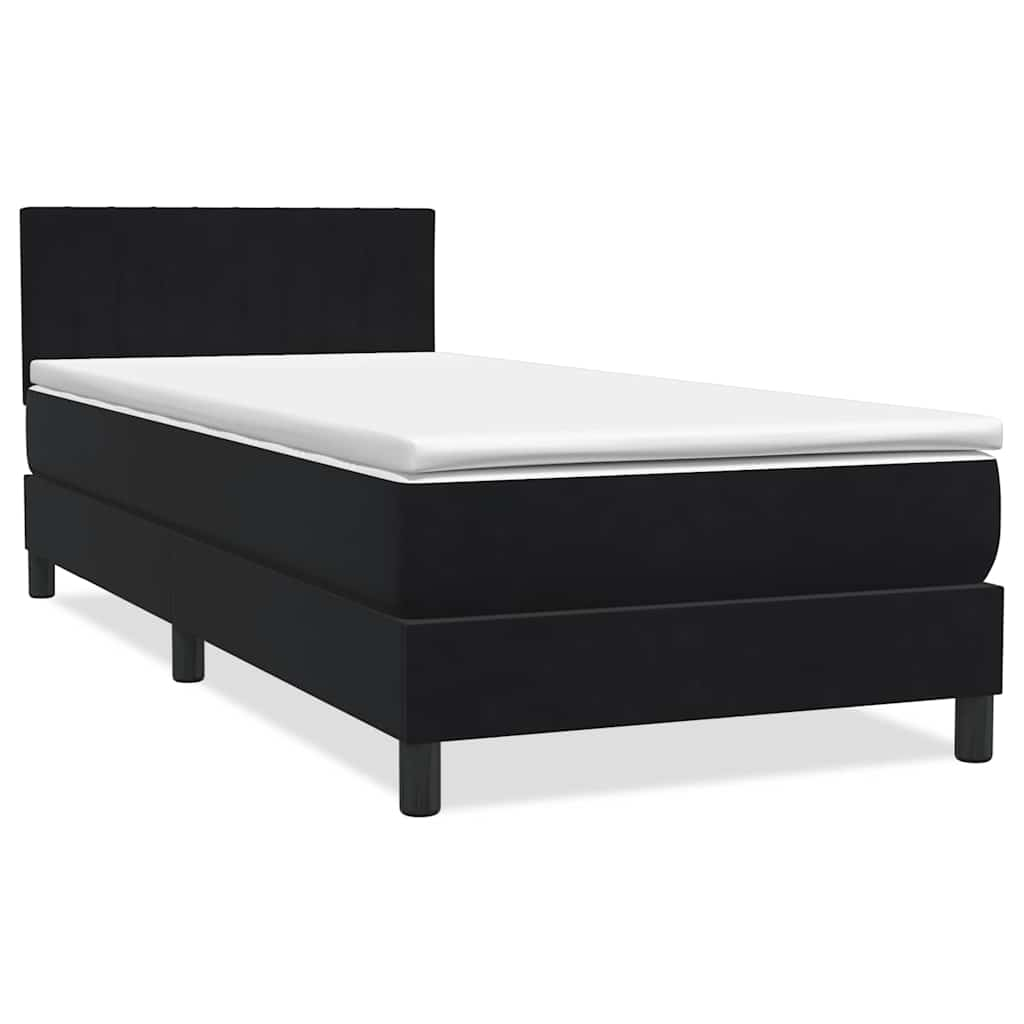 Boxspringbett mit Matratze Schwarz 80x220 cm Samt