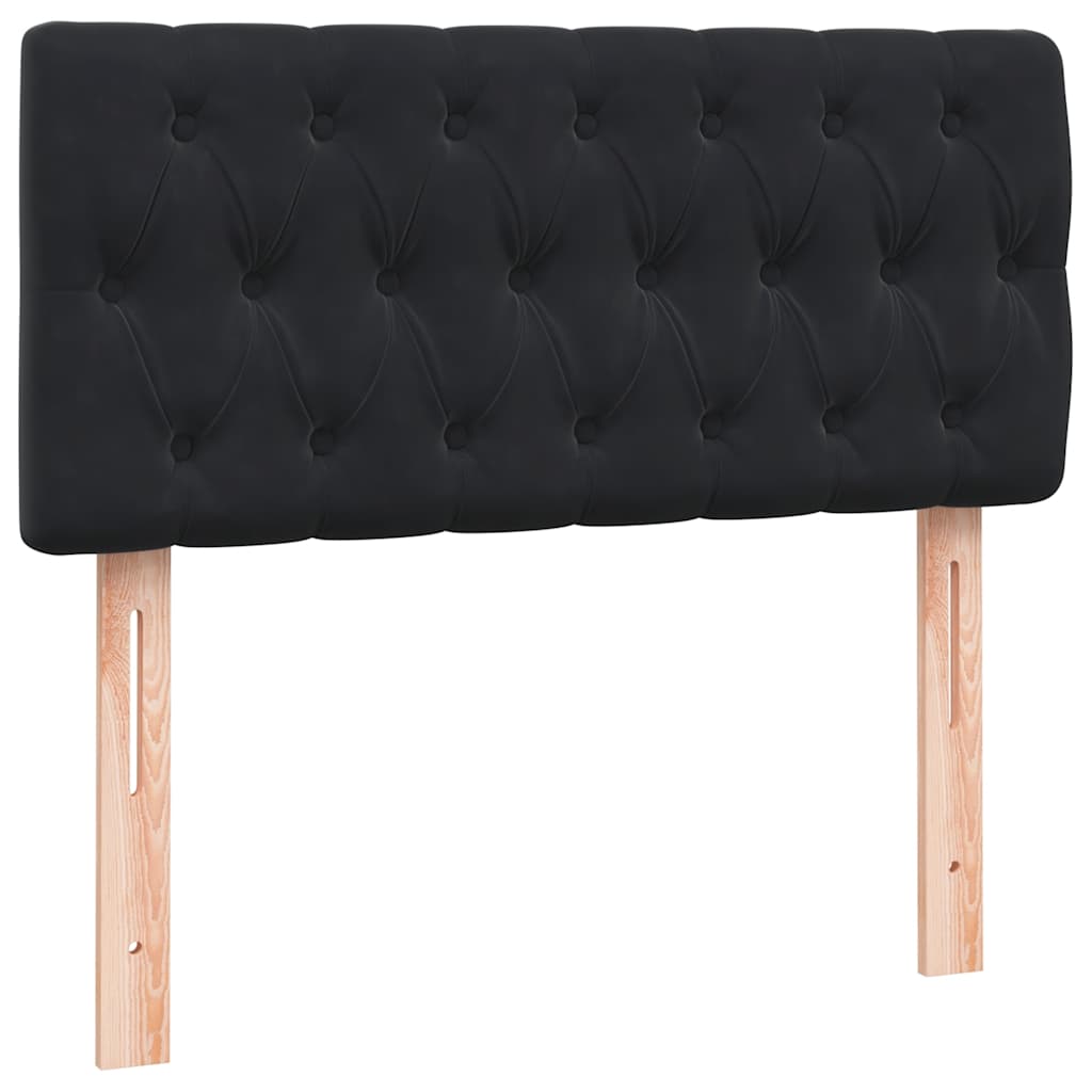 Boxspringbett mit Matratze Schwarz 80x210 cm Samt