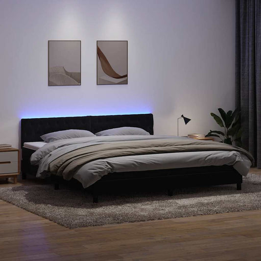 Boxspringbett mit Matratze Schwarz 200x210 cm Samt