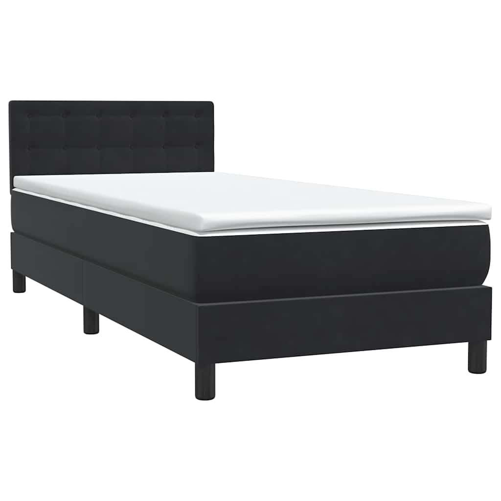 Boxspringbett mit Matratze Schwarz 80x210 cm Samt