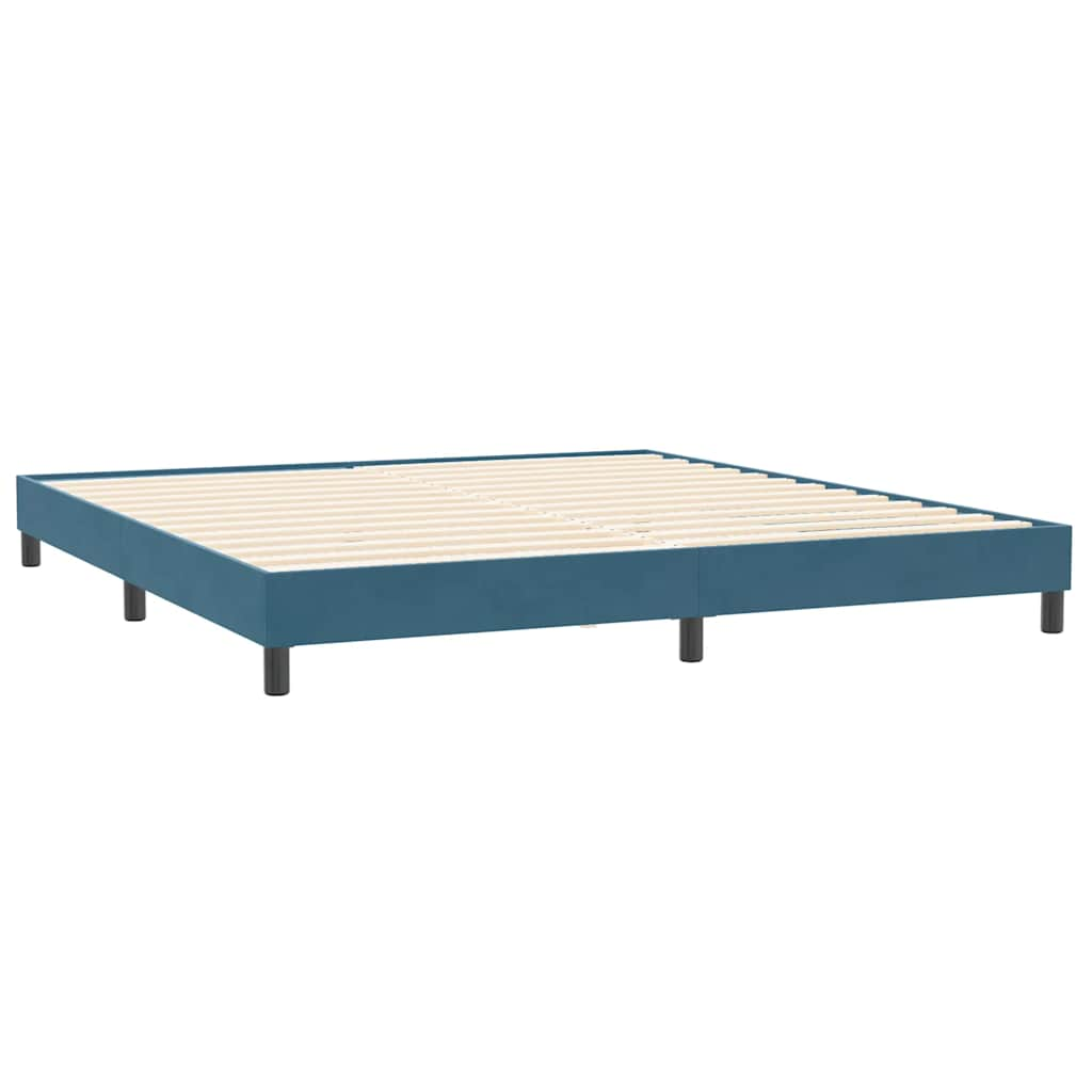 Boxspringbett mit Matratze Dunkelblau 180x210 cm Samt