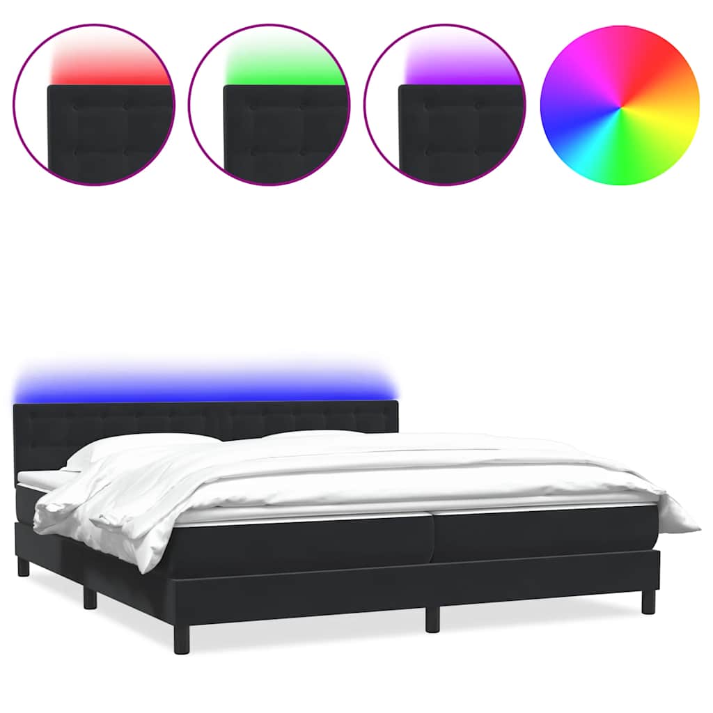 Boxspringbett mit Matratze Schwarz 200x210 cm Samt