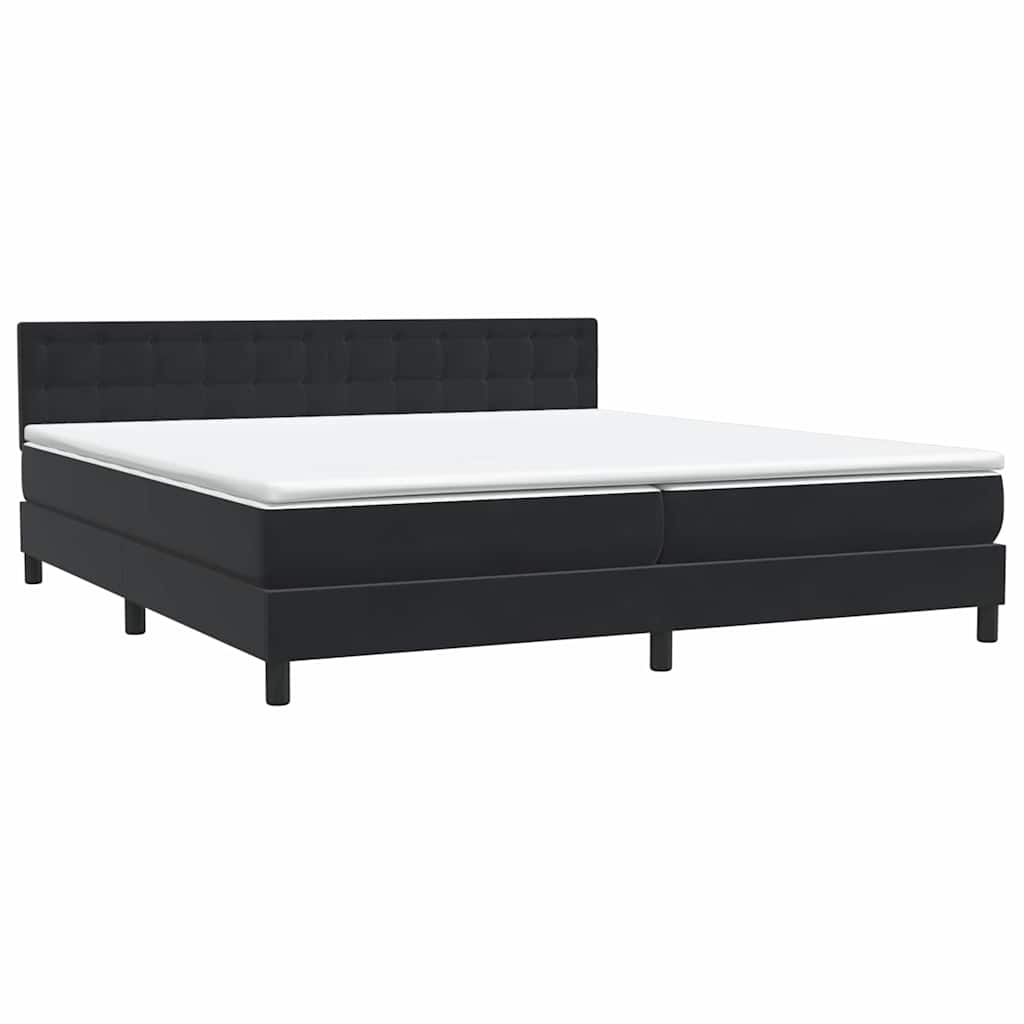 Boxspringbett mit Matratze Schwarz 200x210 cm Samt