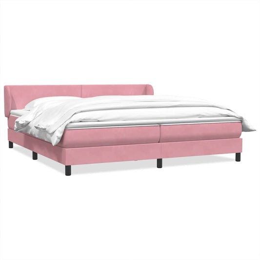 Boxspringbett mit Matratzen Rosa 180x210 cm Samt