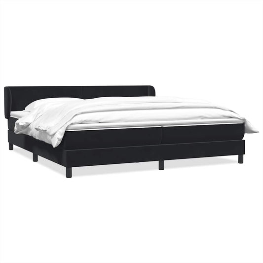 Boxspringbett mit Matratzen Schwarz 200x210 cm Samt