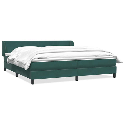 Boxspringbett mit Matratzen Dunkelgrün 200x210 cm Samt