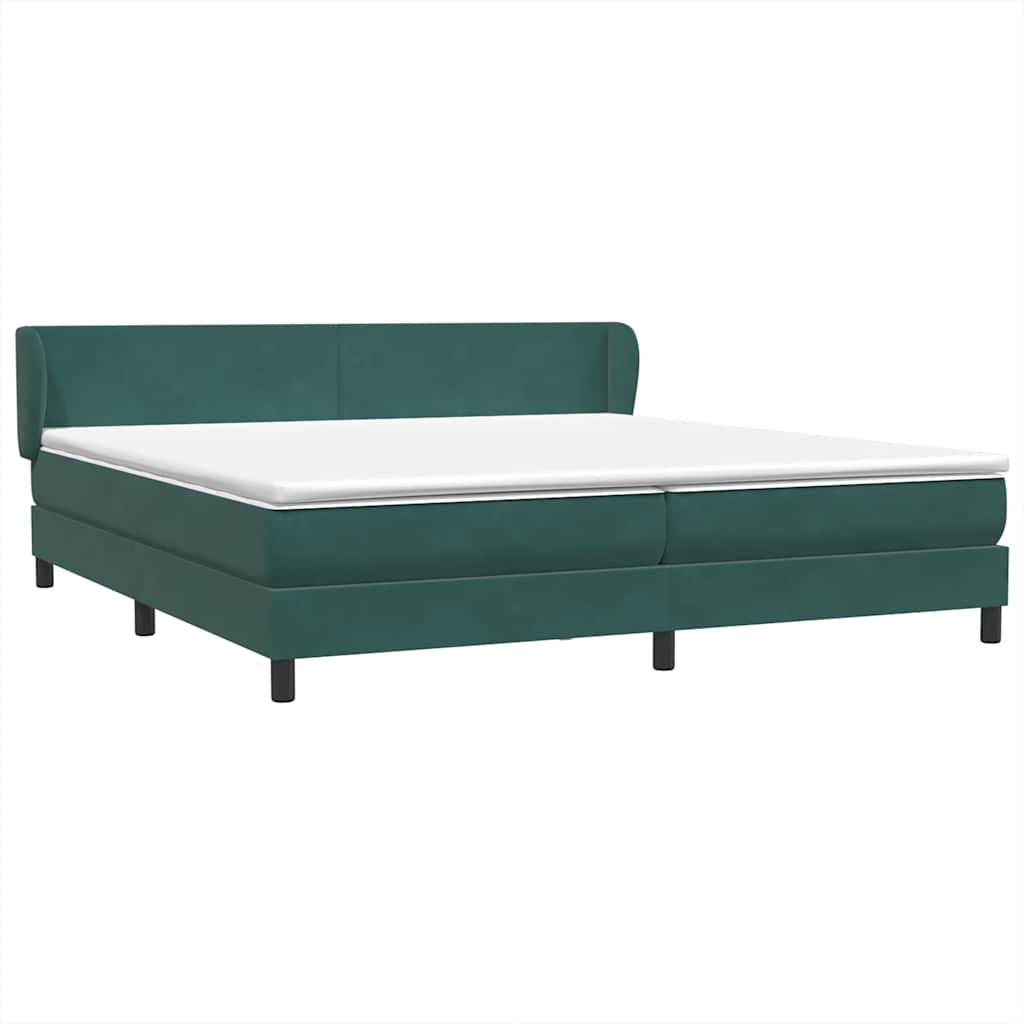 Boxspringbett mit Matratzen Dunkelgrün 180x220 cm Samt