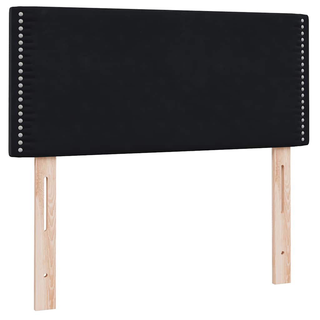 Boxspringbett mit Matratze Schwarz 80x210 cm Samt
