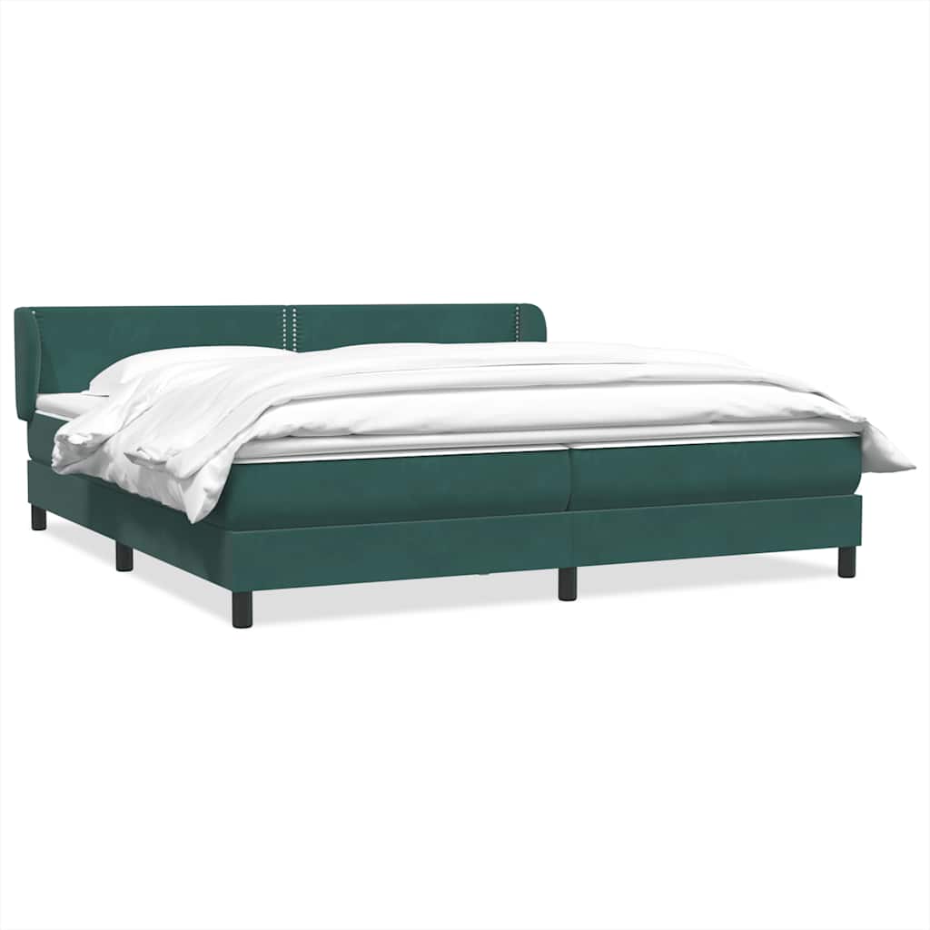 Boxspringbett mit Matratzen Dunkelgrün 200x210 cm Samt