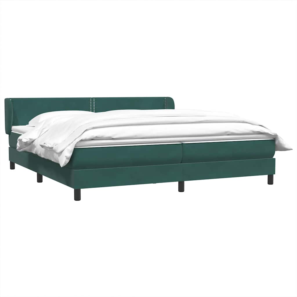 Boxspringbett mit Matratzen Dunkelgrün 200x210 cm Samt