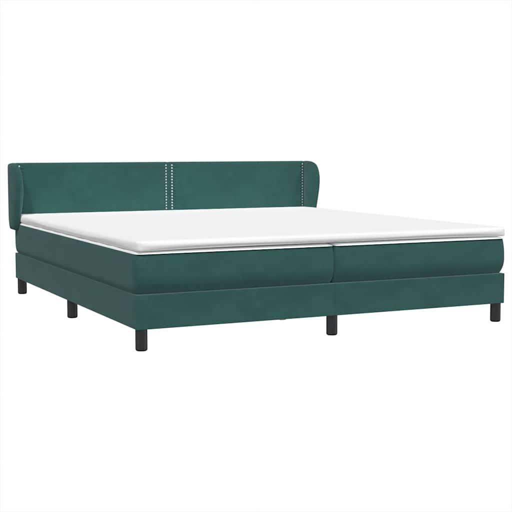 Boxspringbett mit Matratzen Dunkelgrün 200x210 cm Samt