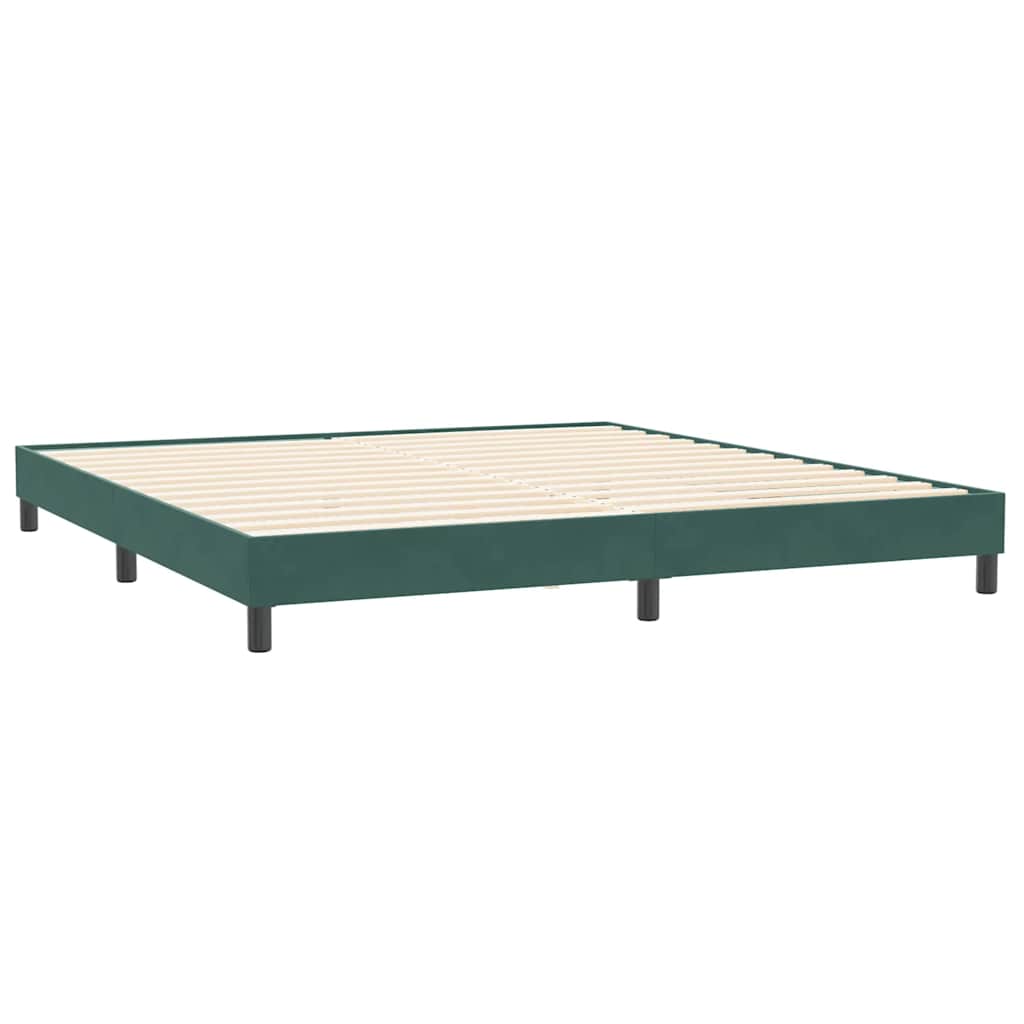 Boxspringbett mit Matratzen Dunkelgrün 200x210 cm Samt