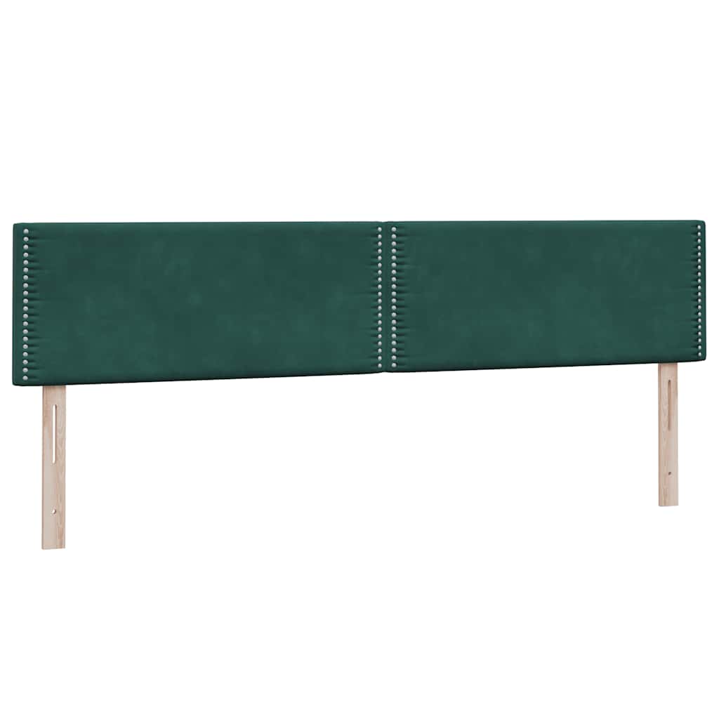 Boxspringbett mit Matratzen Dunkelgrün 200x210 cm Samt