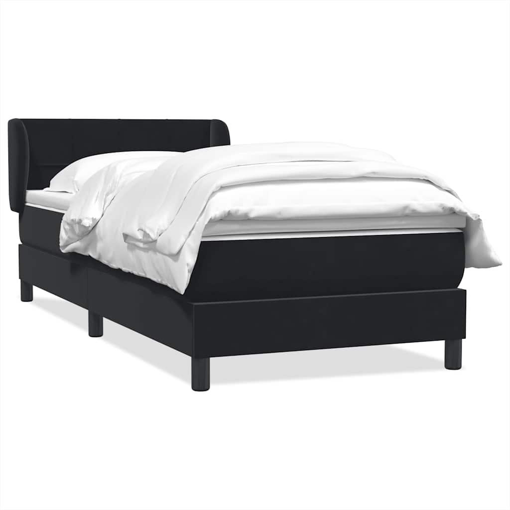 Boxspringbett mit Matratze Schwarz 80x210 cm Samt