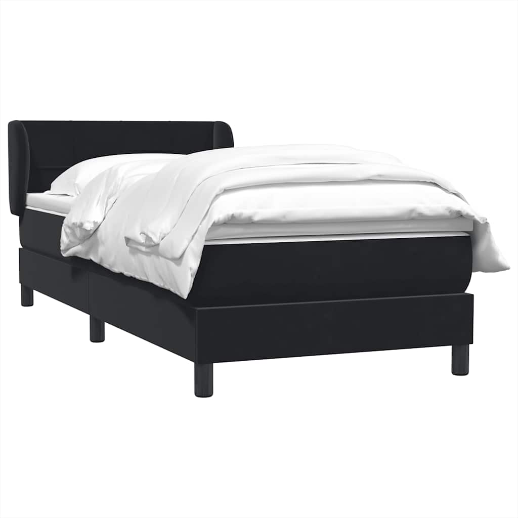 Boxspringbett mit Matratze Schwarz 80x210 cm Samt