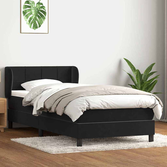 Boxspringbett mit Matratze Schwarz 80x210 cm Samt