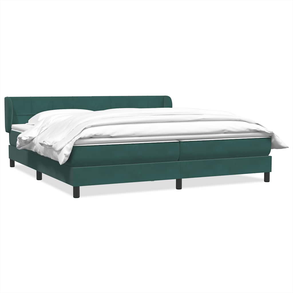 Boxspringbett mit Matratzen Dunkelgrün 200x210 cm Samt