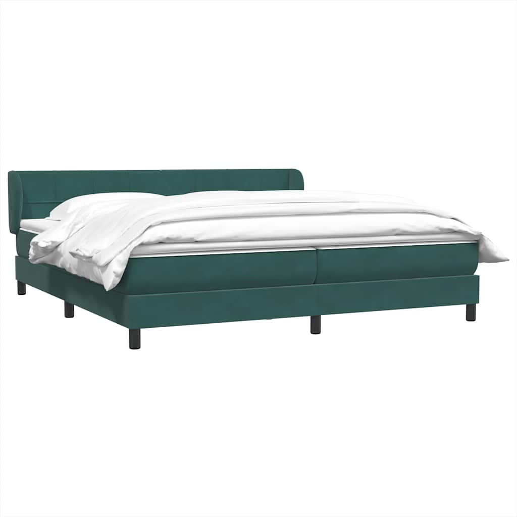 Boxspringbett mit Matratzen Dunkelgrün 200x210 cm Samt