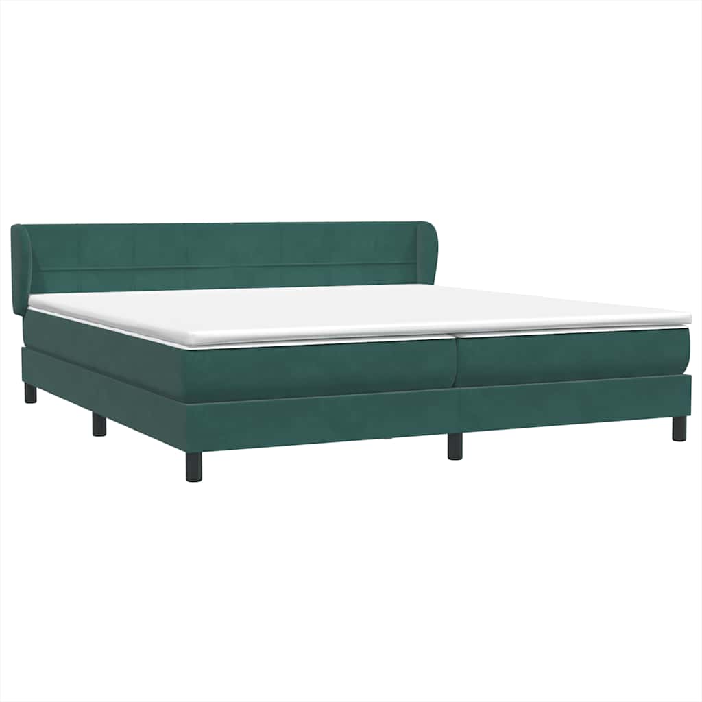 Boxspringbett mit Matratzen Dunkelgrün 200x210 cm Samt