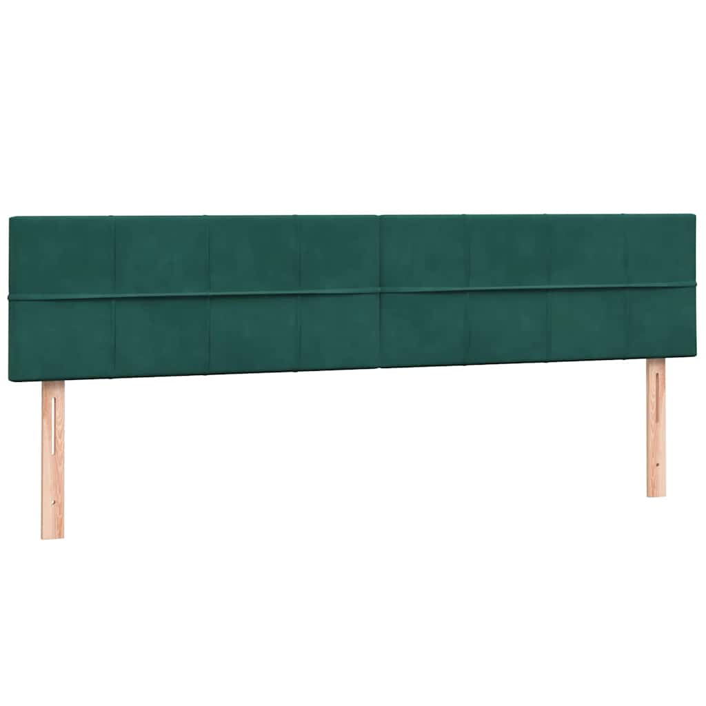 Boxspringbett mit Matratzen Dunkelgrün 200x210 cm Samt