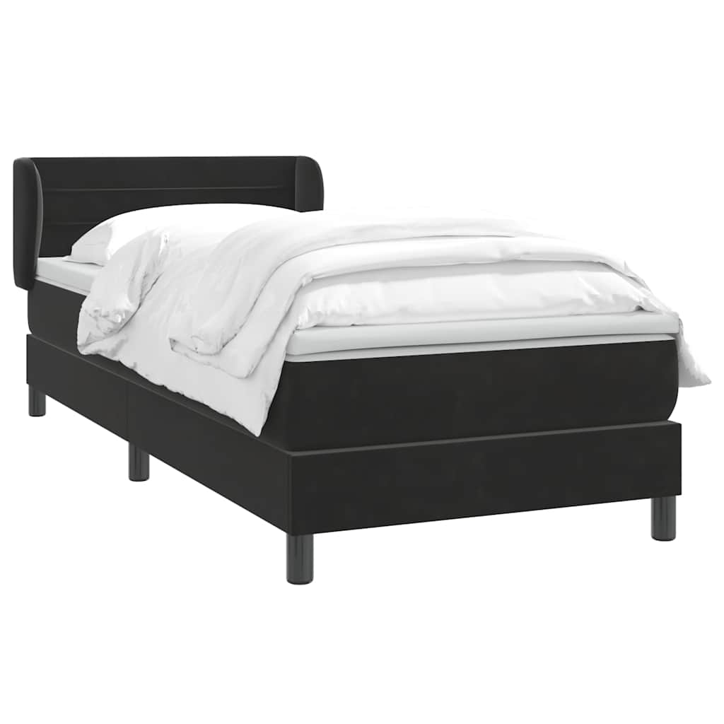 Boxspringbett mit Matratze Schwarz 80x210 cm Samt