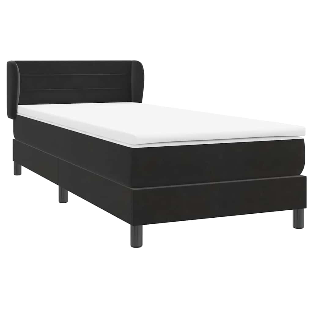 Boxspringbett mit Matratze Schwarz 80x210 cm Samt